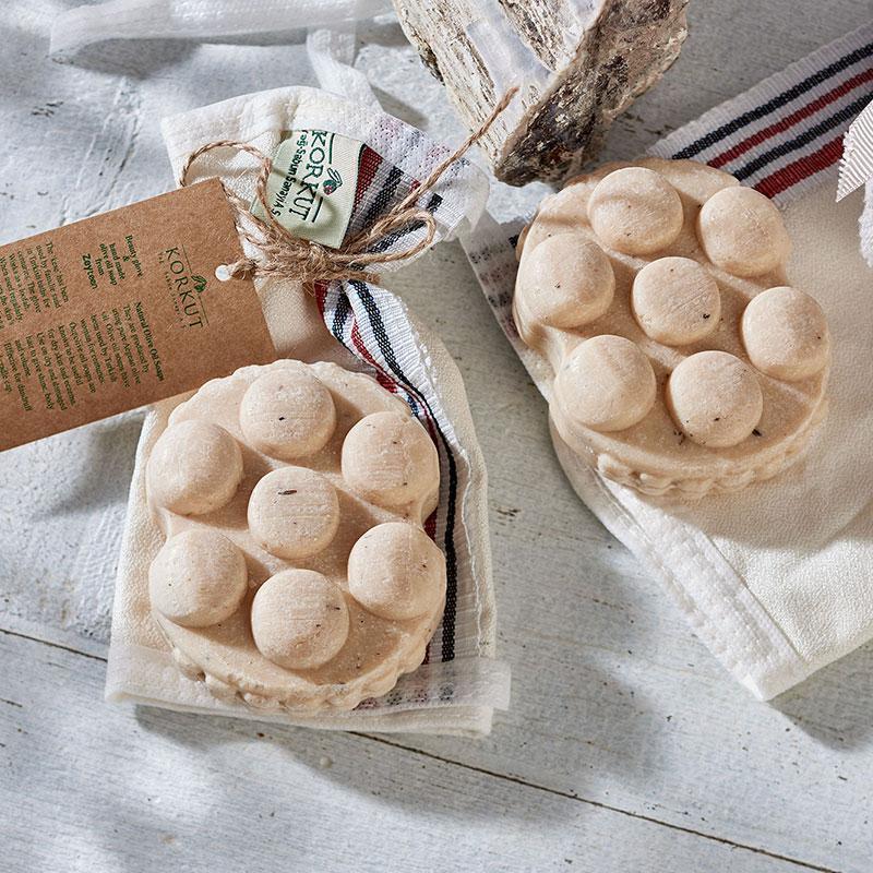 Massage Soap Olive Leaf and Scrub Mitt - 135 g